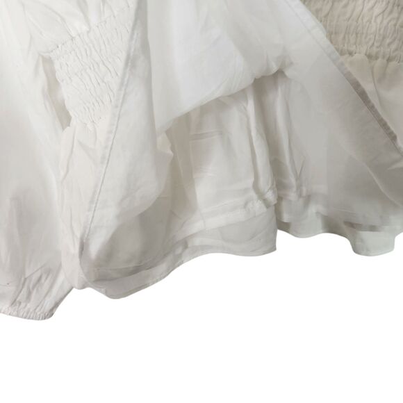 J. CREW Top Womens XS White V-Neck Smocked-Waist Top in Lightweight Cotton 2023 - Picture 6 of 11